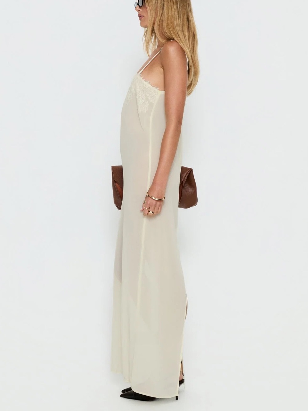 Lioness Glacial Sheer Maxi Dress Butter - Picture 5 of 7